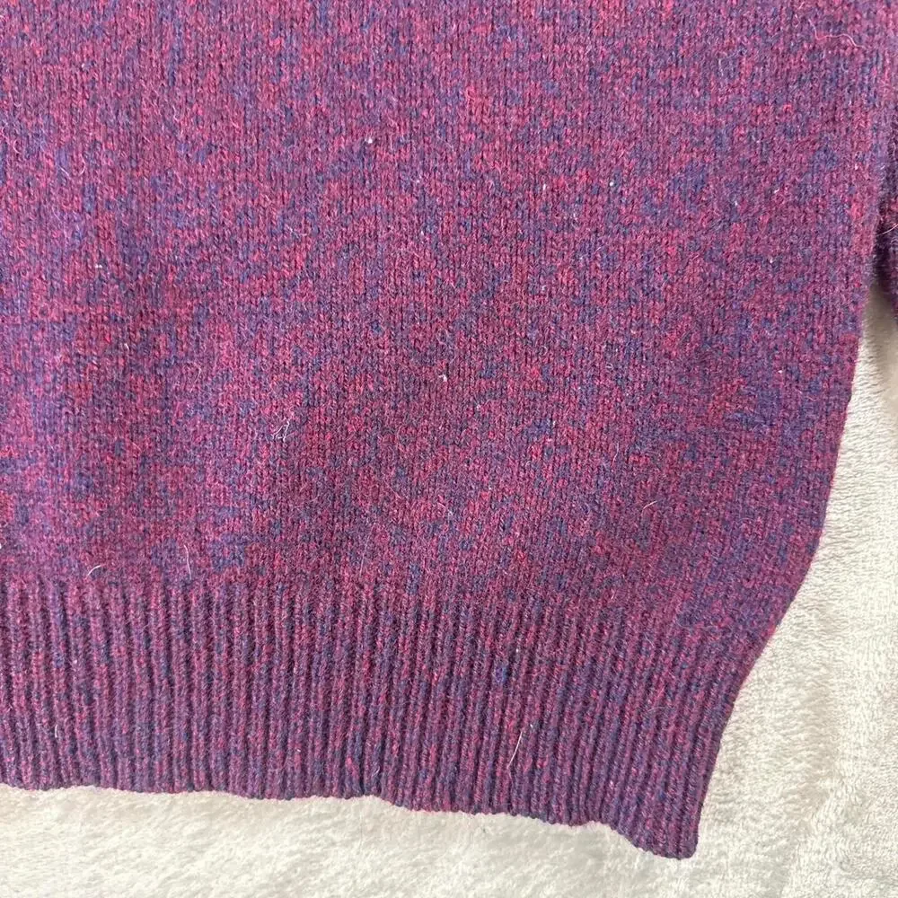 Vintage Eddie Bauer Wool Blend Sweater Men’s Large Purple Shawl Collar USA